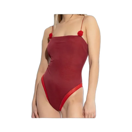Flower Appliqué One Piece Swimsuit