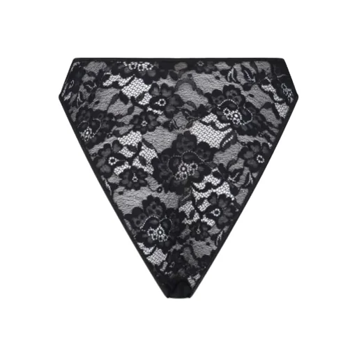 High-Waist Floral-Laced Briefs