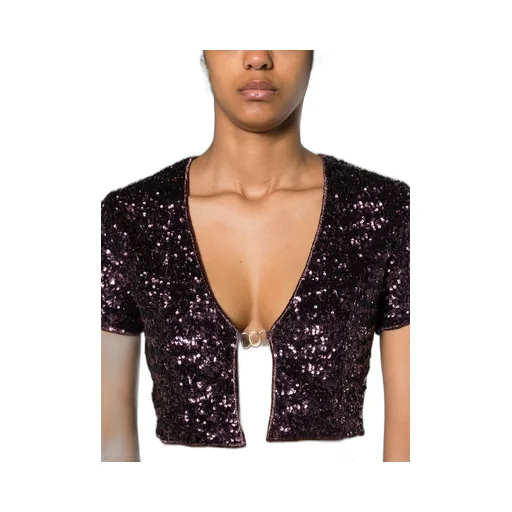 Sequinned Cropped Cardigan