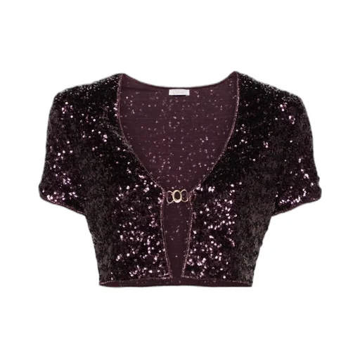 Sequinned Cropped Cardigan
