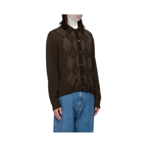 Tonal Argyle Pattern Evening Knitted Polo