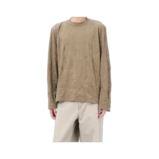 Big Long-Sleeve Crinkle Jersey T-Shirt
