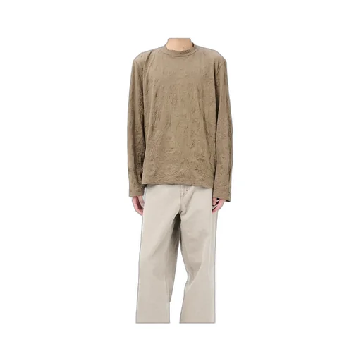 Big Long-Sleeve Crinkle Jersey T-Shirt