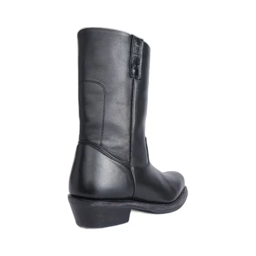 Calf-Length Leather Boots