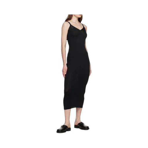 V-Neck Ribbed-Knit Sleeveless Dress