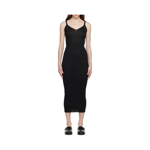 V-Neck Ribbed-Knit Sleeveless Dress