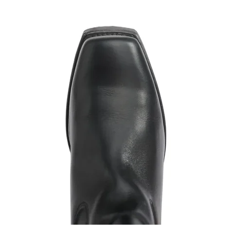 Calf-Length Leather Boots