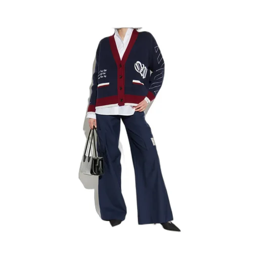 Jacquard Knit Varsity Cardigan