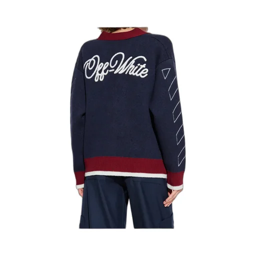 Jacquard Knit Varsity Cardigan