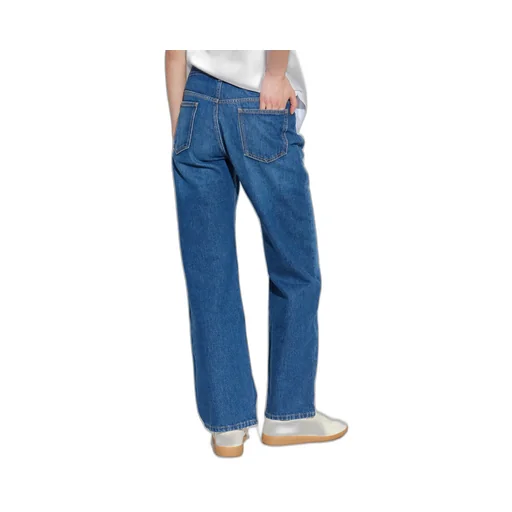 Logo Patch Straight Leg Jeans