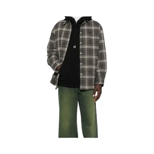 Checked Button-Up Shirt