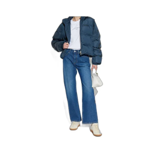 Logo Patch Straight Leg Jeans