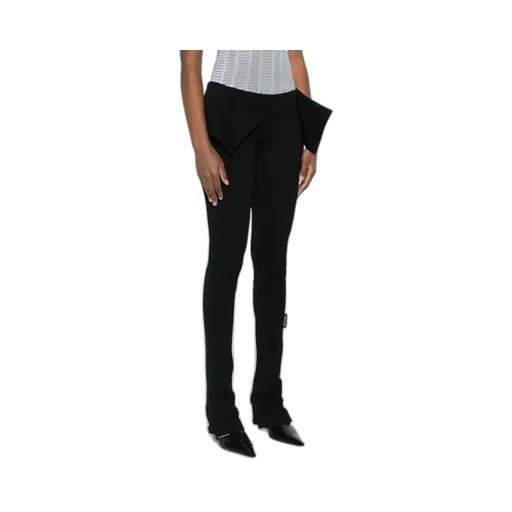 Flared-Leg Ruffled Trousers