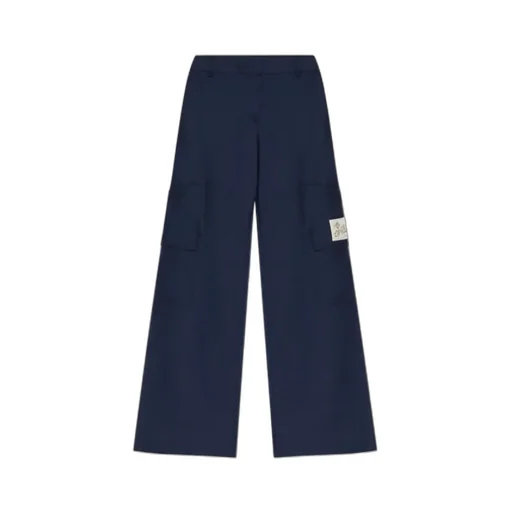 Logo Patch Wide Leg Trousers