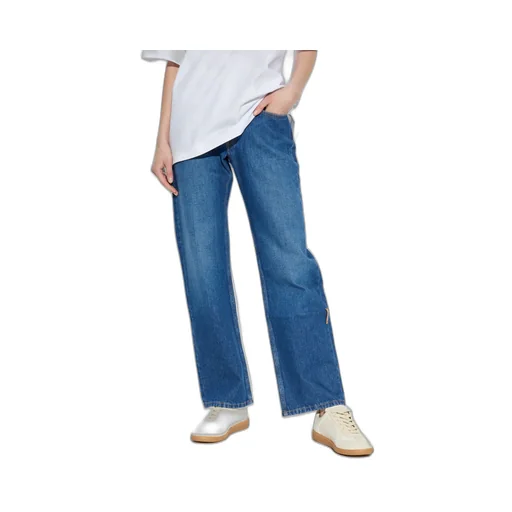 Logo Patch Straight Leg Jeans