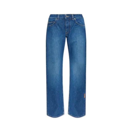 Logo Patch Straight Leg Jeans