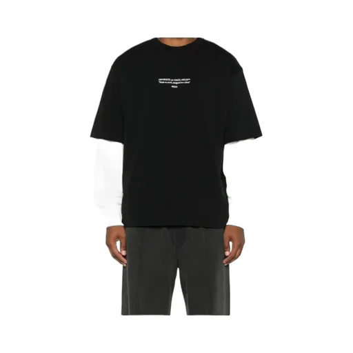 Slogan Printed Crewneck T-Shirt