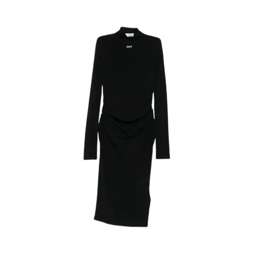 Logo Printed Long-Sleeved Dress