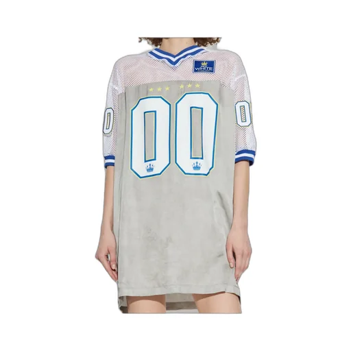 Logo Printed V-Neck Dress