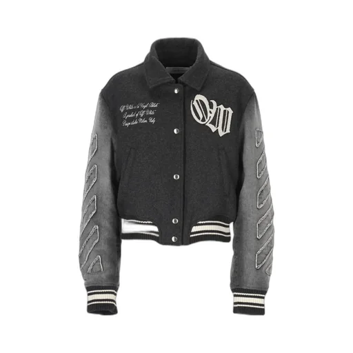 Logo Flocked Button-Up Jacket