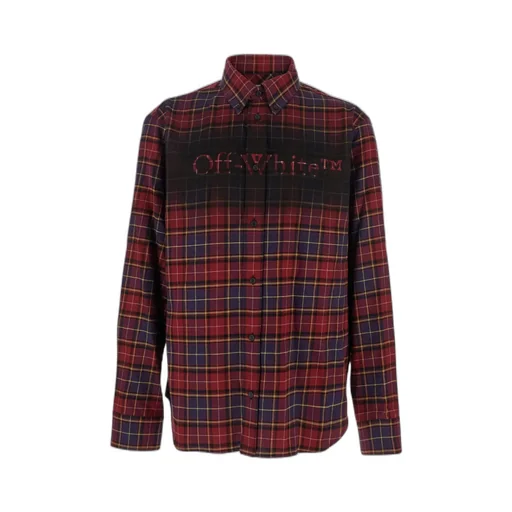 Logo Printed Checked Long Sleeved Shirt