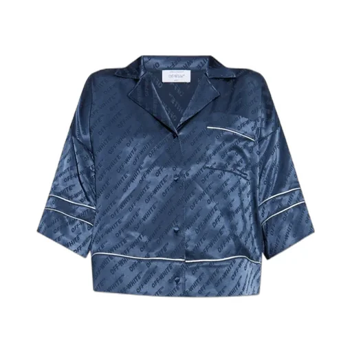 All-Over Logo Patterned Button-Up Shirt