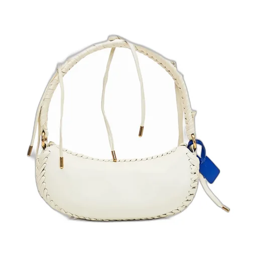 Braided-Trim Top Handle Bag