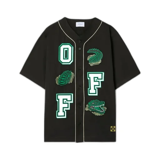 V-Neck Button-Up Baseball Shirt