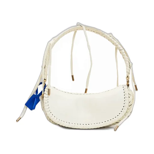 Braided-Trim Top Handle Bag