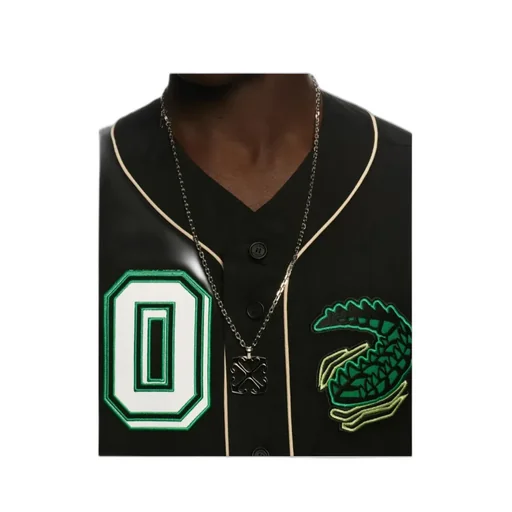 V-Neck Button-Up Baseball Shirt