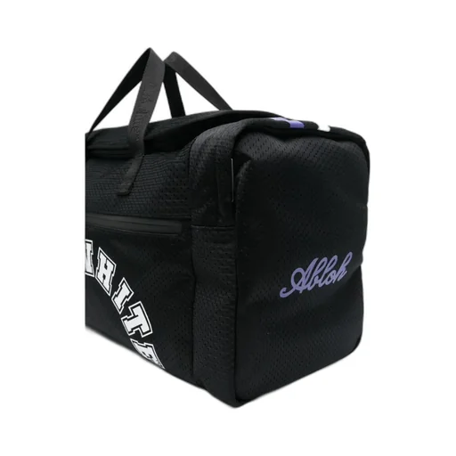 Logo-Print Mesh Holdall