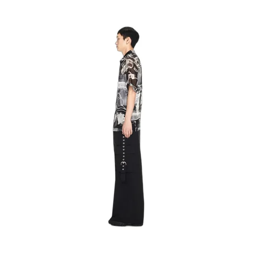 Buckled Wide Leg Cargo Trousers