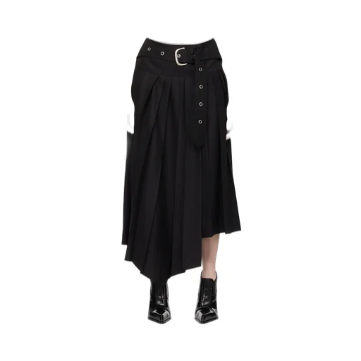 Belted Pleated Midi Dress