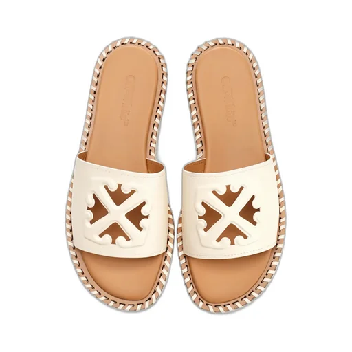 Twist Arrow-Embossed Slip-On Slides