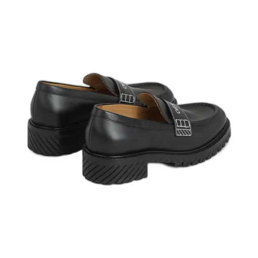 Military Logo-Print Leather Loafers
