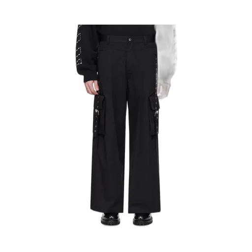 Buckled Wide Leg Cargo Trousers
