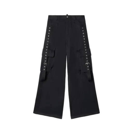 Buckled Wide Leg Cargo Trousers