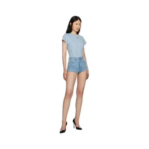 Zip-Embellished Organic Cotton Bodysuit