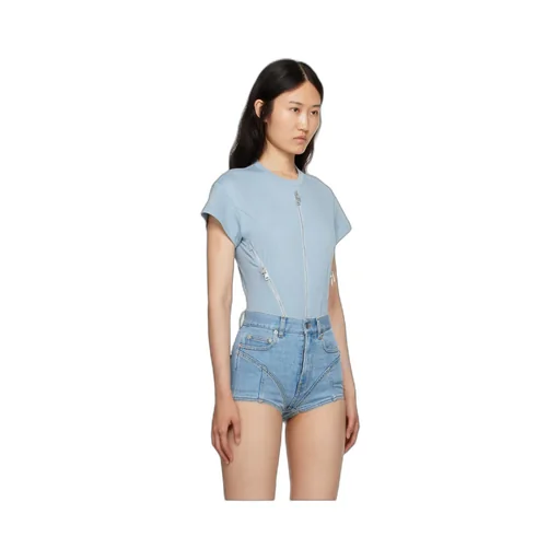 Zip-Embellished Organic Cotton Bodysuit