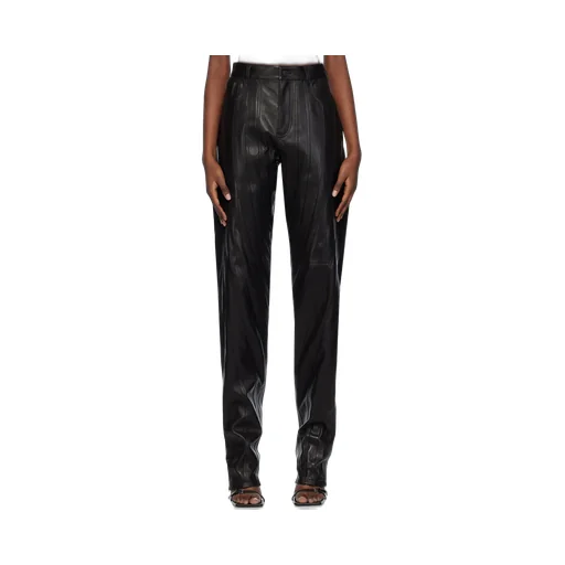 Leather Low-Waist Tapered Trousers