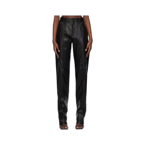 Leather Low-Waist Tapered Trousers