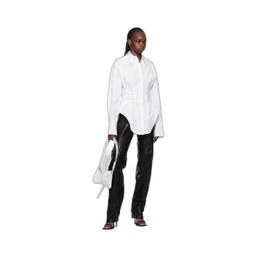 Leather Low-Waist Tapered Trousers