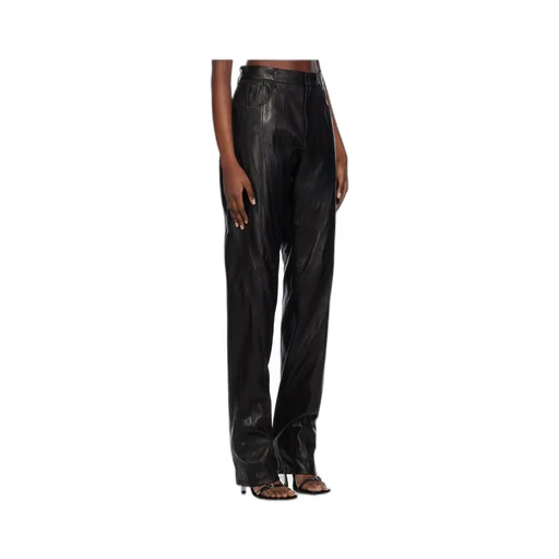 Leather Low-Waist Tapered Trousers