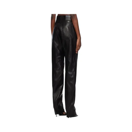 Leather Low-Waist Tapered Trousers