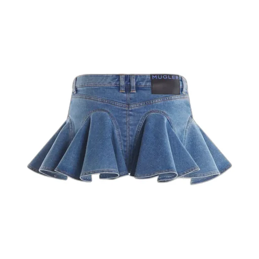 Ruffled Denim Miniskirt