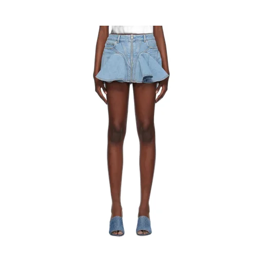 Ruffled Denim Miniskirt