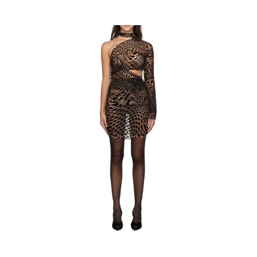 Star Mesh Asymmetric Minidress