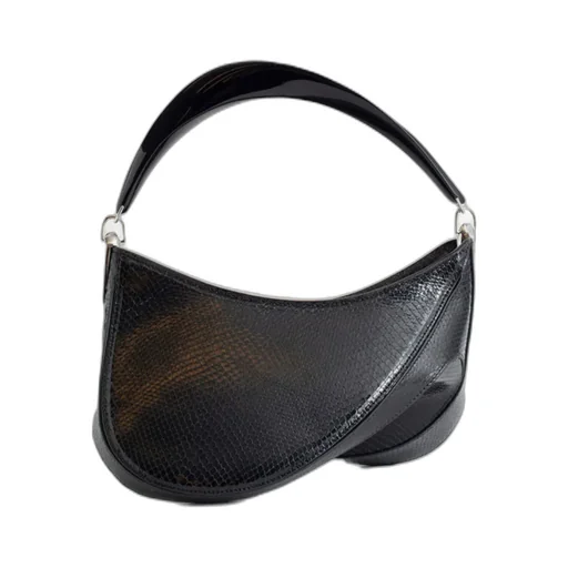 Spiral Curve Leather Tote Bag