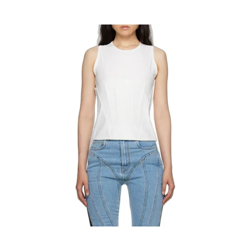 Round Collar Embossed Vest