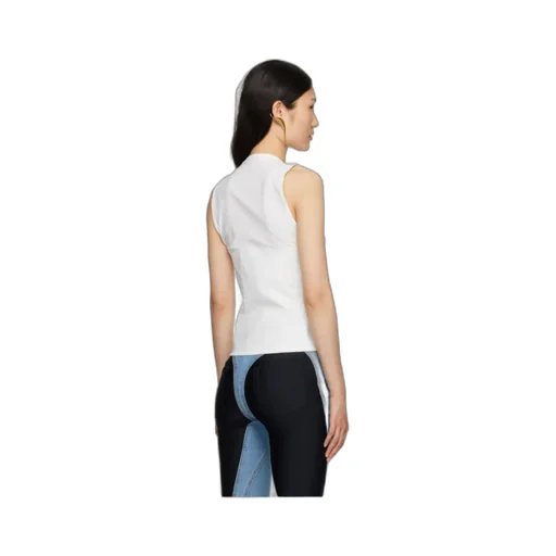 Round Collar Embossed Vest